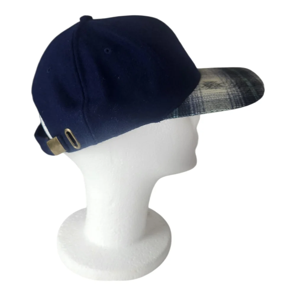 Vintage Aztec Navy Blue Adjustable Strapback Hat Cap Flat Bill One Size Men